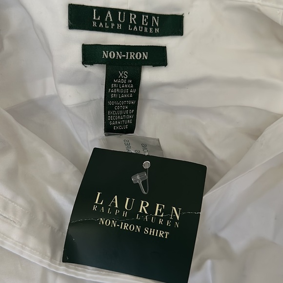 NWT! Ralph Lauren White Vintage Easy Care Stretch Cotton Shirt - Size XS - Picture 6 of 6